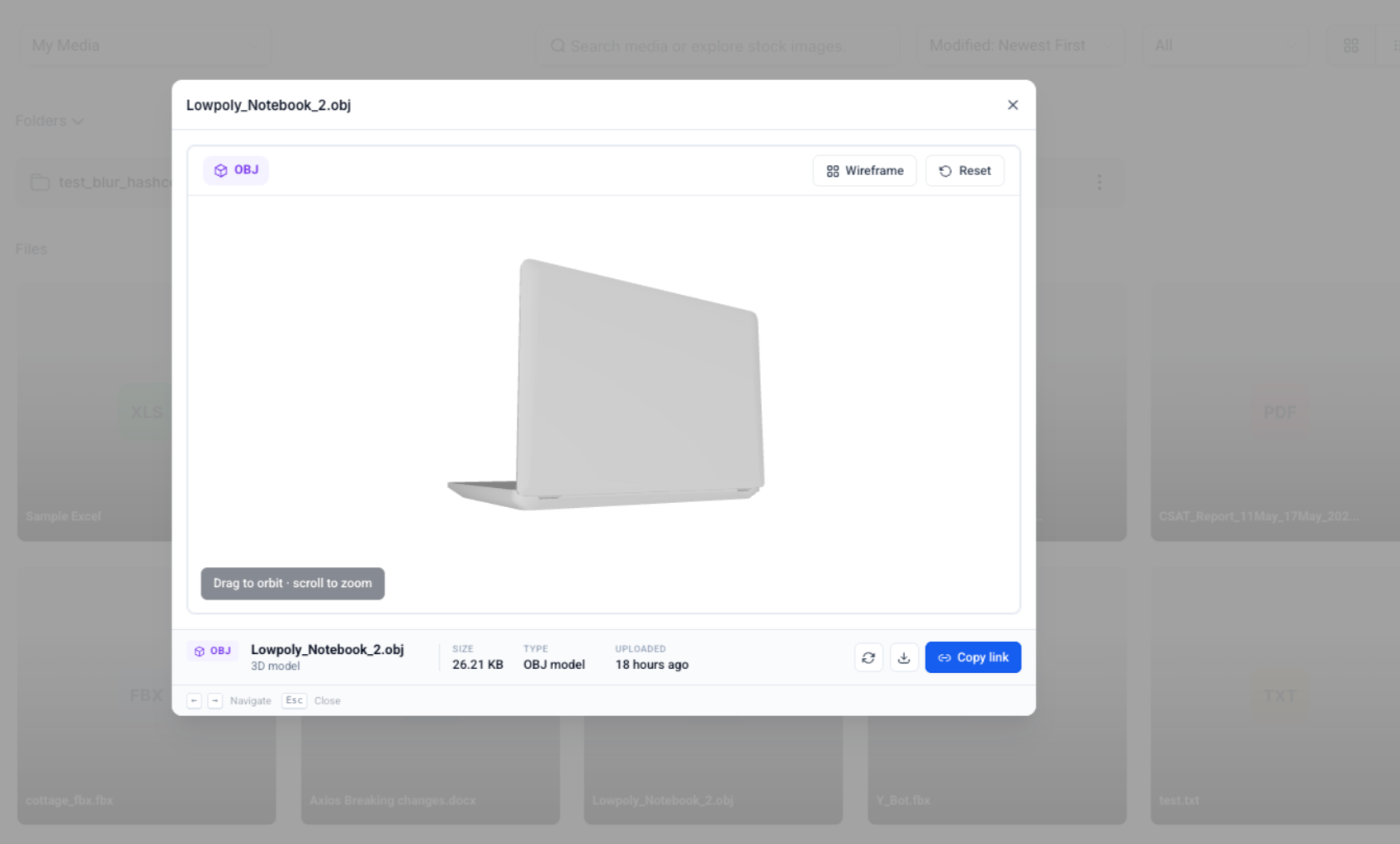 Media Library File Preview
