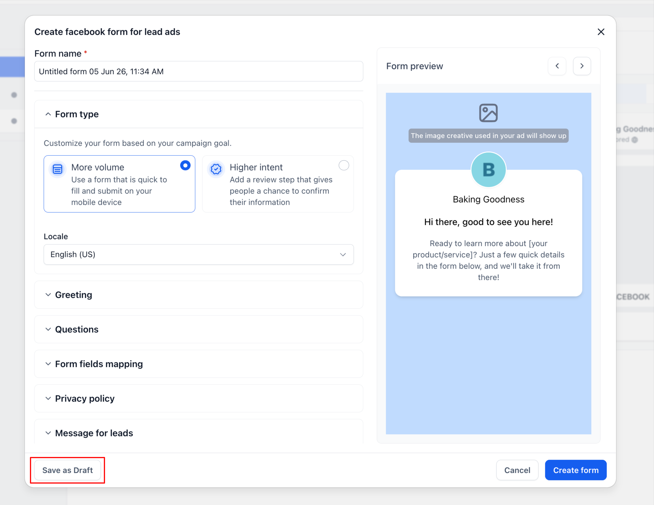 Ad Manager Meta Lead Forms