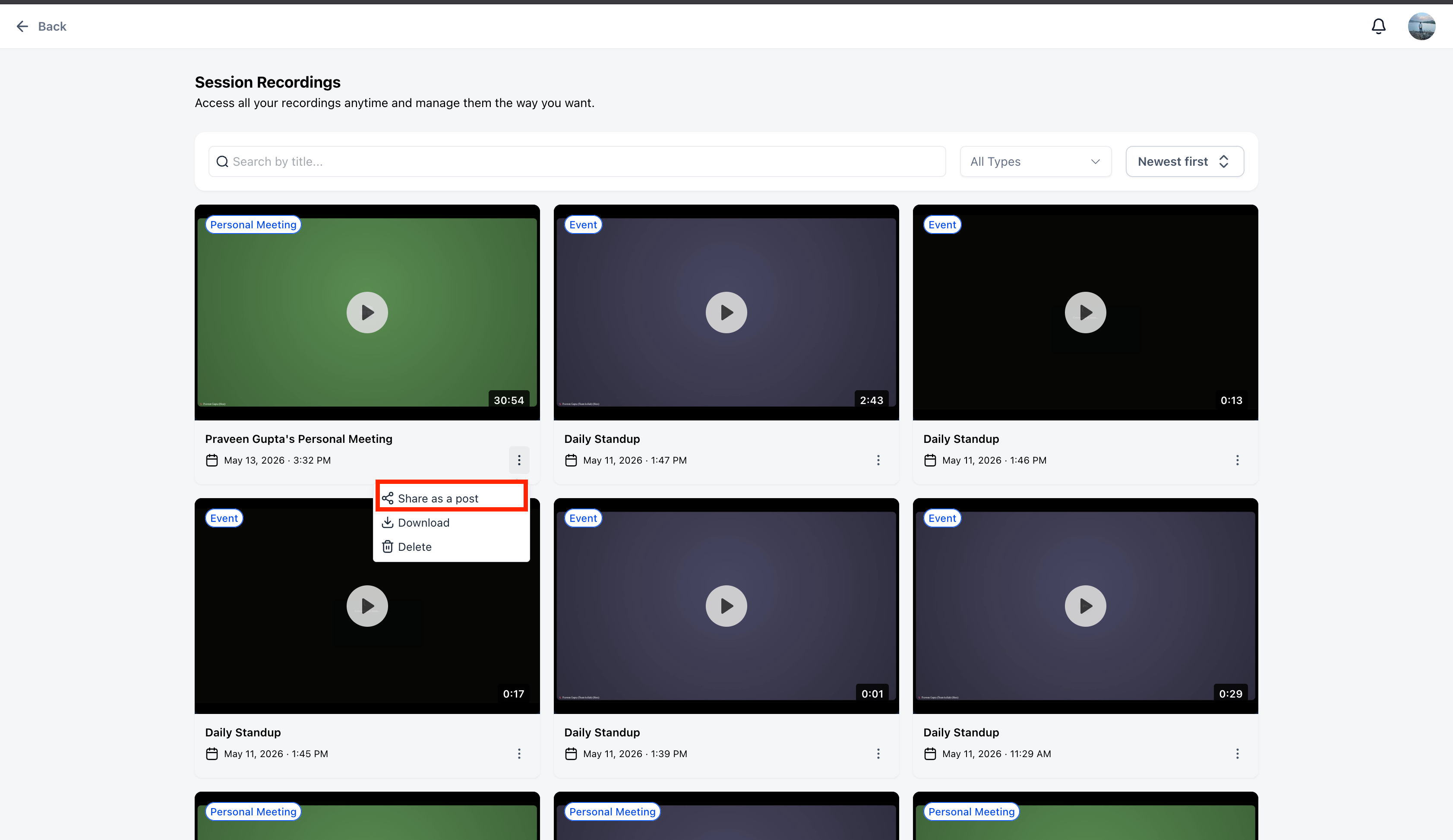Community Recordings
