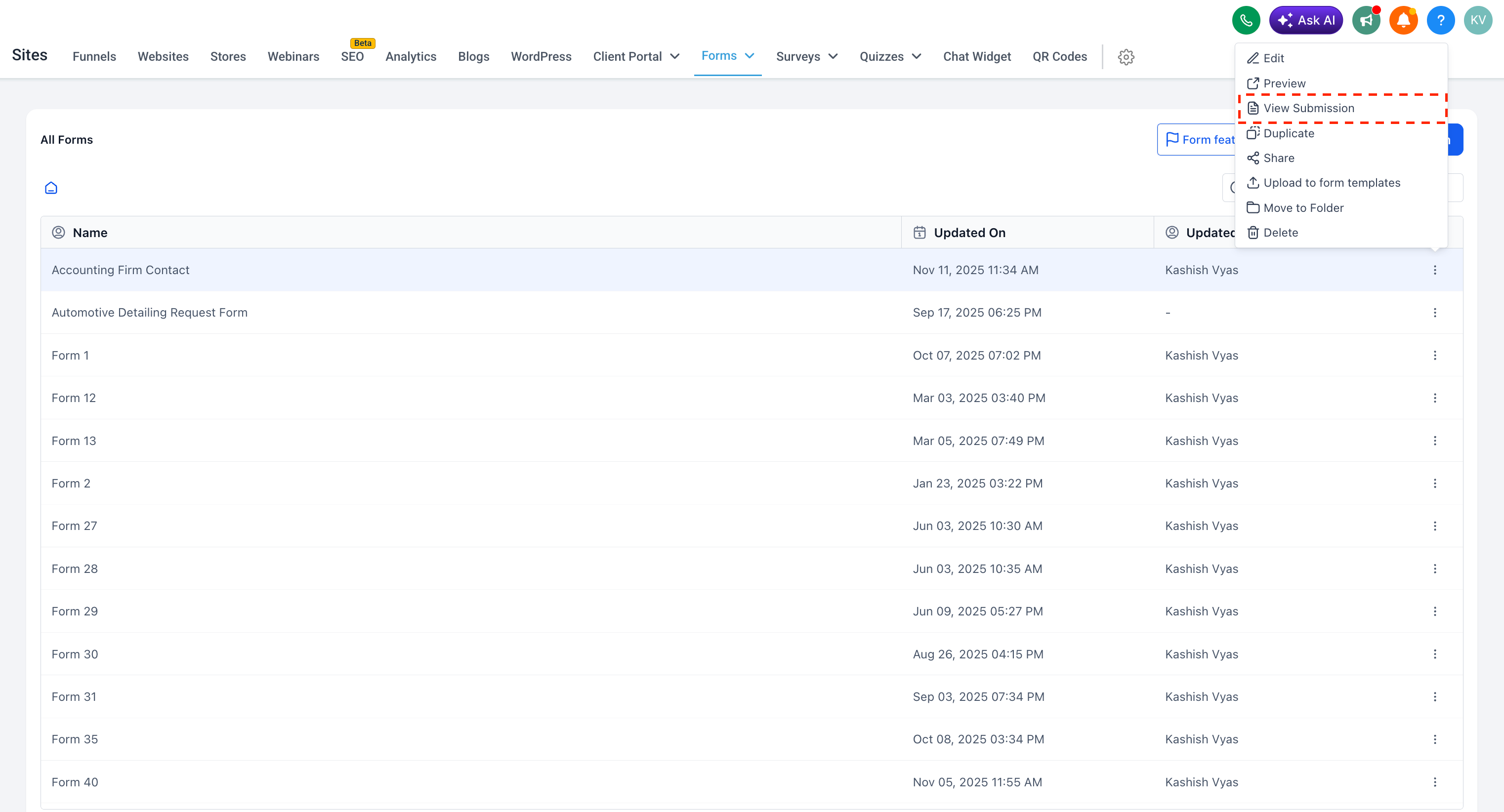 Manage Fields